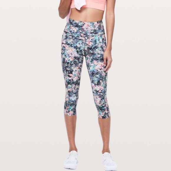 Lululemon Fast & Free Leggings Crop II *Nulux 19" Dappled Daze Multi - Picture 2 of 16